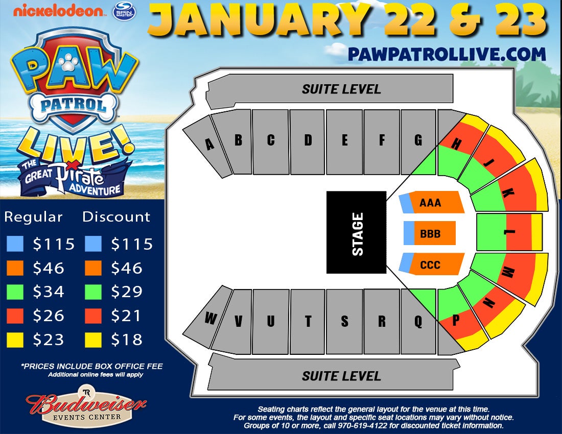 Budweiser Event Center Loveland Seating Chart