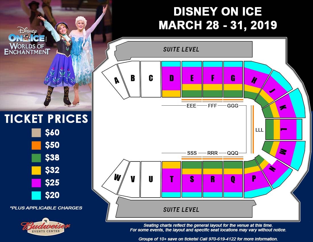 Budweiser Event Center Seating Chart Disney On Ice