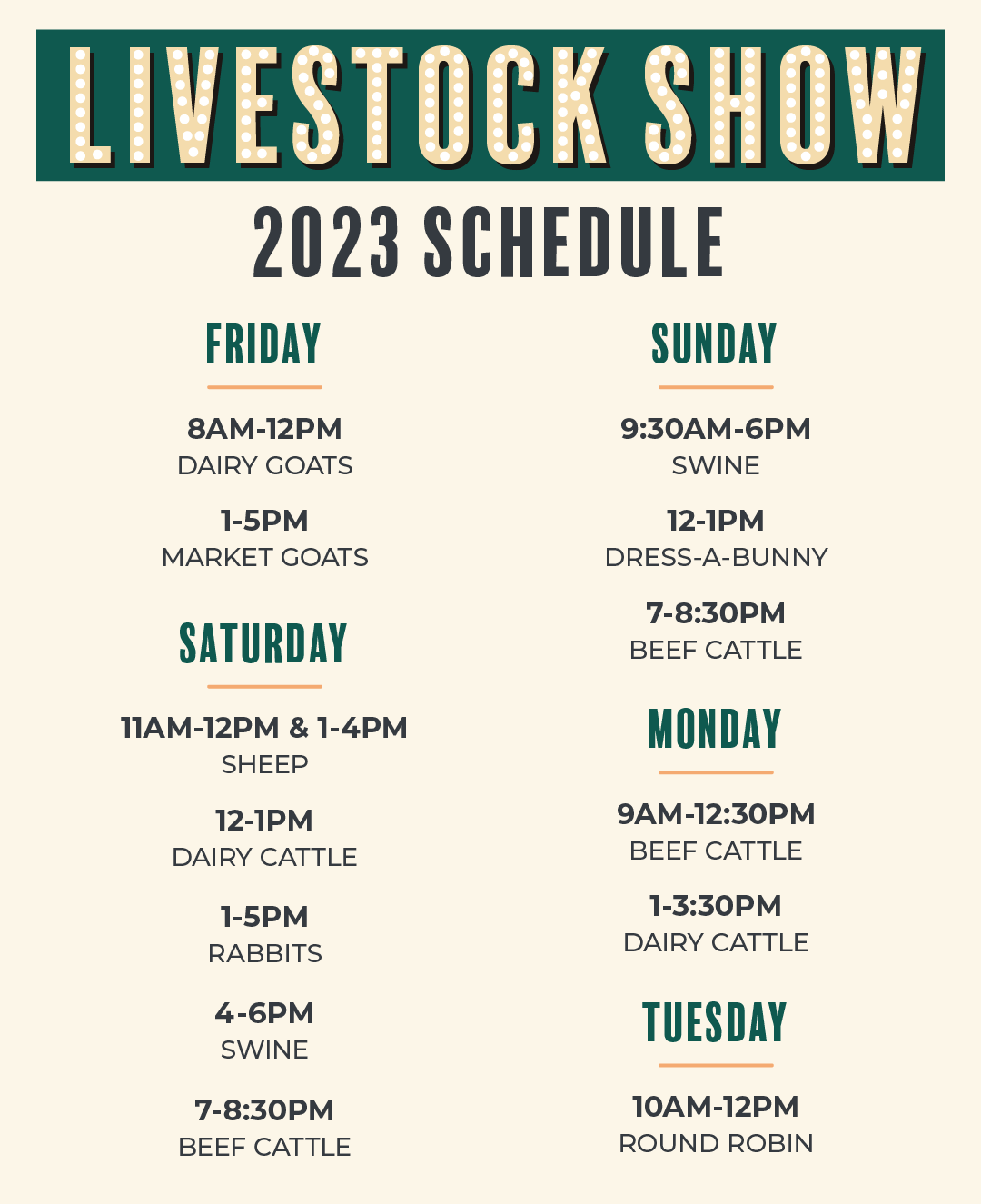 Schedule The Ranch, Larimer County Fairgrounds & Events Complex